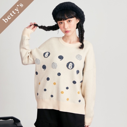 betty’s貝蒂思　撞色造型點點毛海毛衣(共二色)