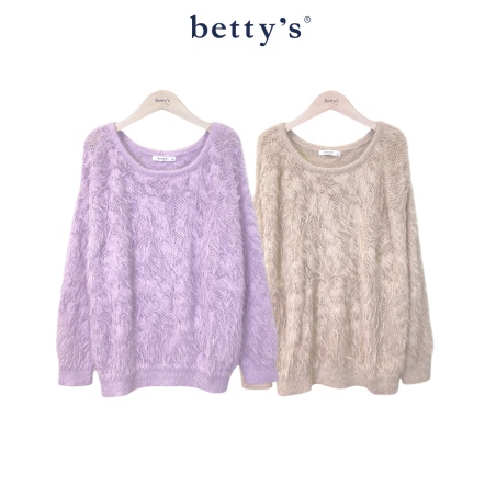 betty’s貝蒂思　圓領網狀毛絨絨針織上衣(共二色)