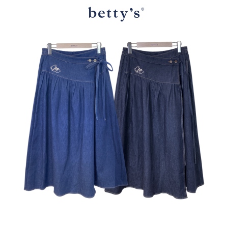betty’s貝蒂思　瞌睡熊裙片綁帶丹寧牛仔裙(共二色)