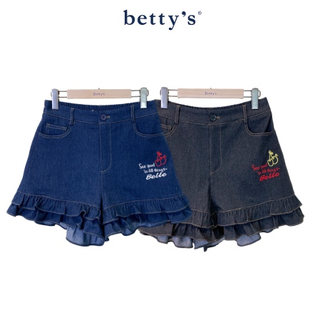 betty’s貝蒂思　雙層荷葉邊牛仔短褲(共二色)