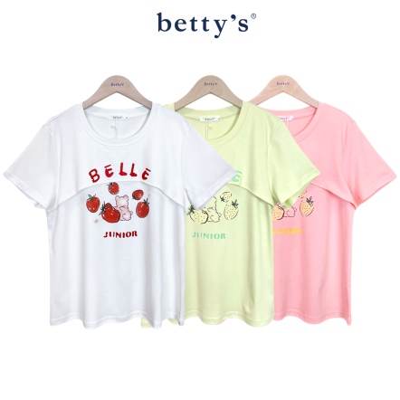 betty’s貝蒂思　草莓小熊圖案圓領T-shirt(共三色)