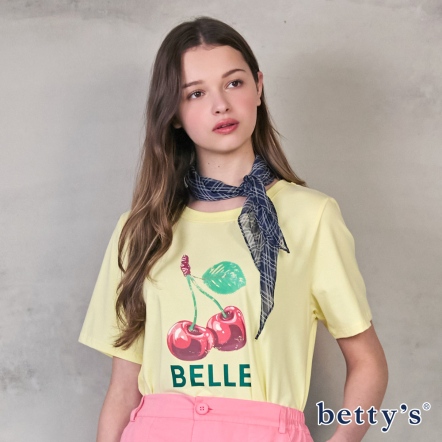 betty’s貝蒂思　櫻桃印花附加小領巾短袖T-shirt (共二色)