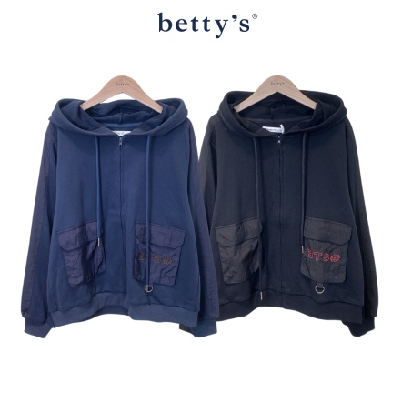 betty’s貝蒂思　連帽拉鍊異材質拼接外套(共二色)