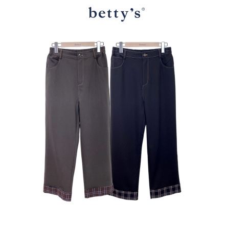 betty’s貝蒂思　復古格紋高腰直筒長褲(共二色)