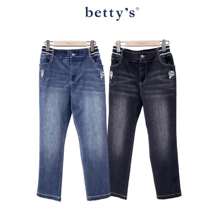 betty’s貝蒂思　熱氣球刺繡顯瘦牛仔褲(共二色)				