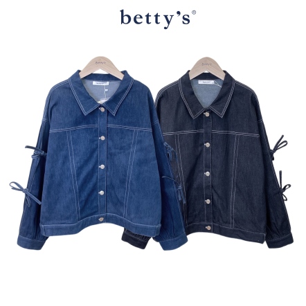 betty’s貝蒂思　袖蝴蝶結綁帶牛仔外套(共二色)