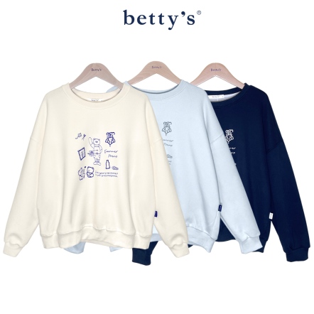 betty’s貝蒂思　花朵.愛心.熊印花長袖T-shirt(共三色)				