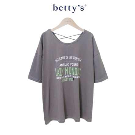 betty’s貝蒂思　復古英文印花落肩T-shirt(共二色)