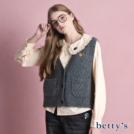 betty’s貝蒂思　V領繡菓子開襟針織背心 (共二色)