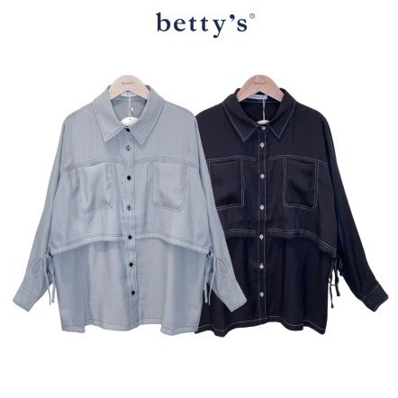 betty’s貝蒂思　假兩件抽繩長版上衣(共二色)