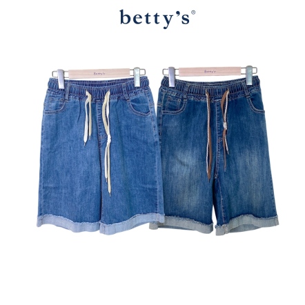 betty’s貝蒂思　反摺抽鬚五分丹寧褲(共二色)				