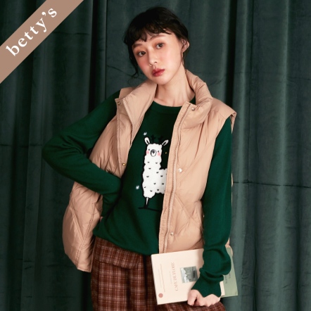 betty’s貝蒂思　毛毛羊駝刺繡雲朵邊毛衣(共二色)