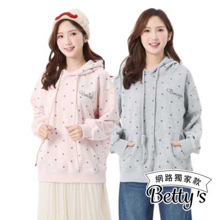 betty’s貝蒂思　點點連帽繫帶T-shirt(共四色)