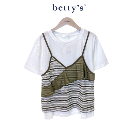 betty’s貝蒂思　假兩件式細條背心棉T(共三色)