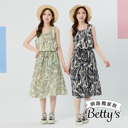 betty’s貝蒂思　涼感飄逸無袖印花洋裝(共二色)