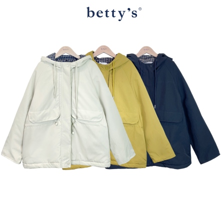 betty’s貝蒂思　腰抽繩鋪棉內刷毛連帽外套(共三色)