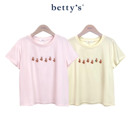 betty’s貝蒂思　熊熊排隊戴球套短袖T-shirt(共二色)				