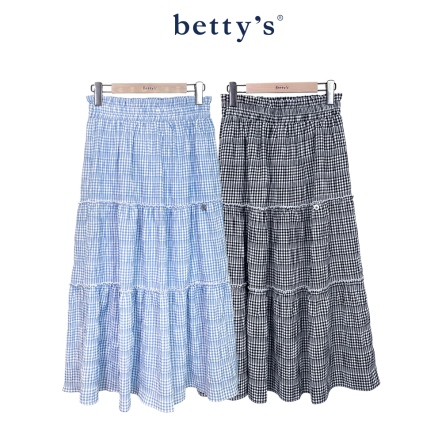 betty’s貝蒂思　格紋泡泡布蛋糕長裙(共二色)