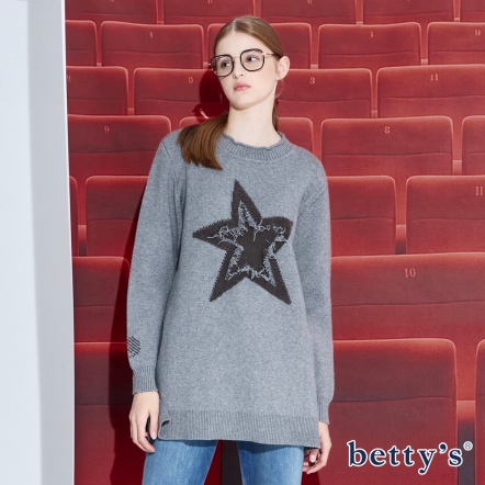 betty’s貝蒂思　中長版流蘇星星針織毛衣(共二色)