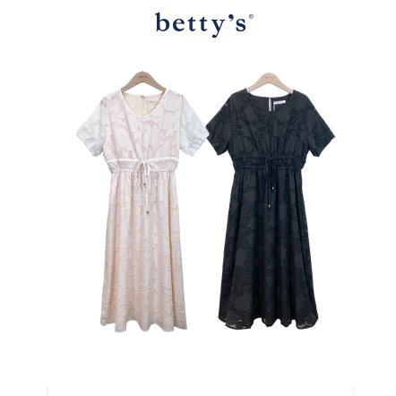 betty’s貝蒂思　蕾絲緹花典雅短袖洋裝(共二色)				