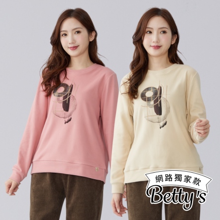 betty’s貝蒂思　幾何圖案顯瘦絨感上衣(共三色)