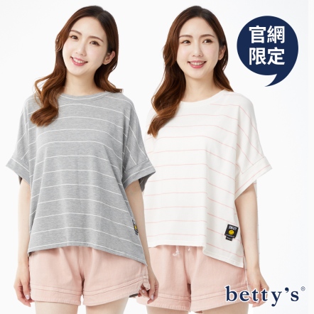 betty’s貝蒂思　條紋笑臉小標寬版T-shirt(共四色)