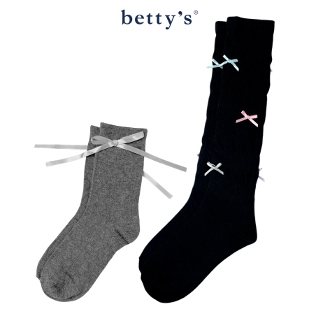 betty’s貝蒂思　蝴蝶結造型裝飾中長襪(兩雙)