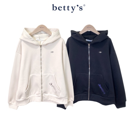 betty’s貝蒂思　帽緣蕾絲拉鍊外套(共二色)