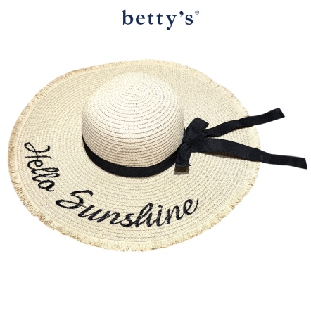 betty’s貝蒂思　優雅不收邊寬帽簷草帽(淺卡其)				