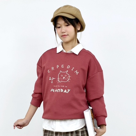 betty’s貝蒂思　立體繡線貓咪圖案休閒上衣(共三色)