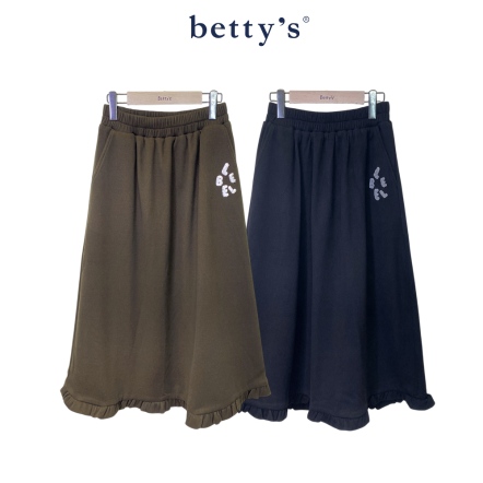 betty’s貝蒂思　英文繡花滾邊坑條長裙(共二色)
