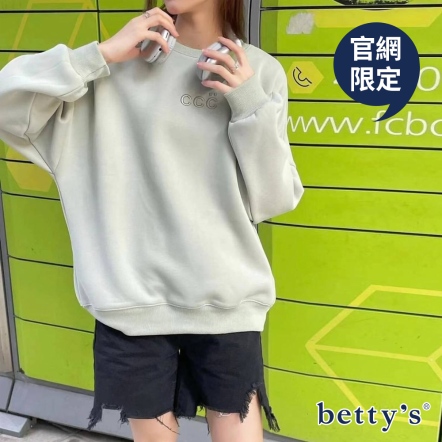 betty’s貝蒂思　超柔毛絨小C字母刺繡大學T(共二色)